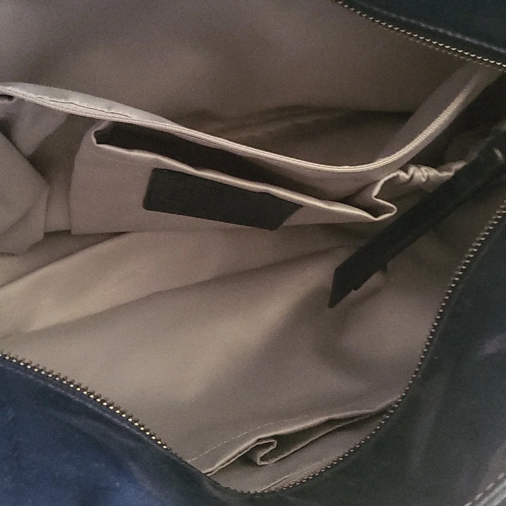 Coach Blue Signature Stitched Patent Leather Large Shoulder/cross Body Bag